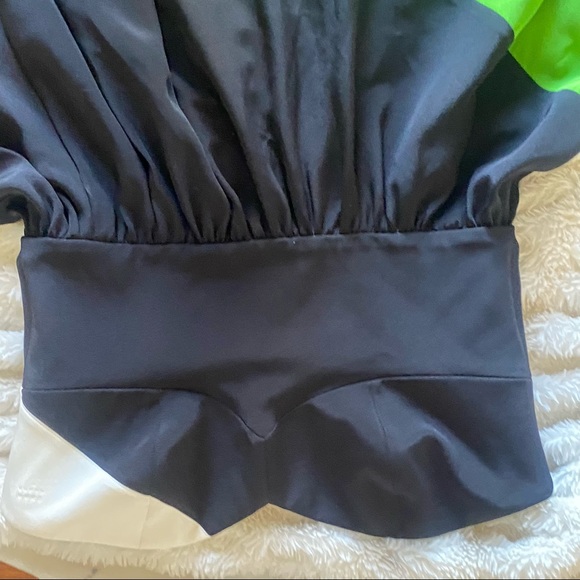 Jay Godfrey Silk Dress/ Silk/ Strapless/ Colorblock/ size 8/ Mini - Picture 2 of 6